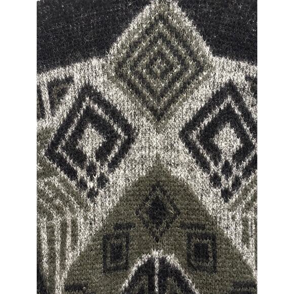 Vtg Answers By Riddles Long Cardigan Sweater Wool blend Sz L Tribal‎ Art to wear - Picture 11 of 13